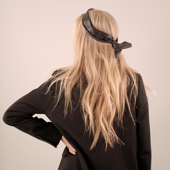 Leather Hairband Wire Black