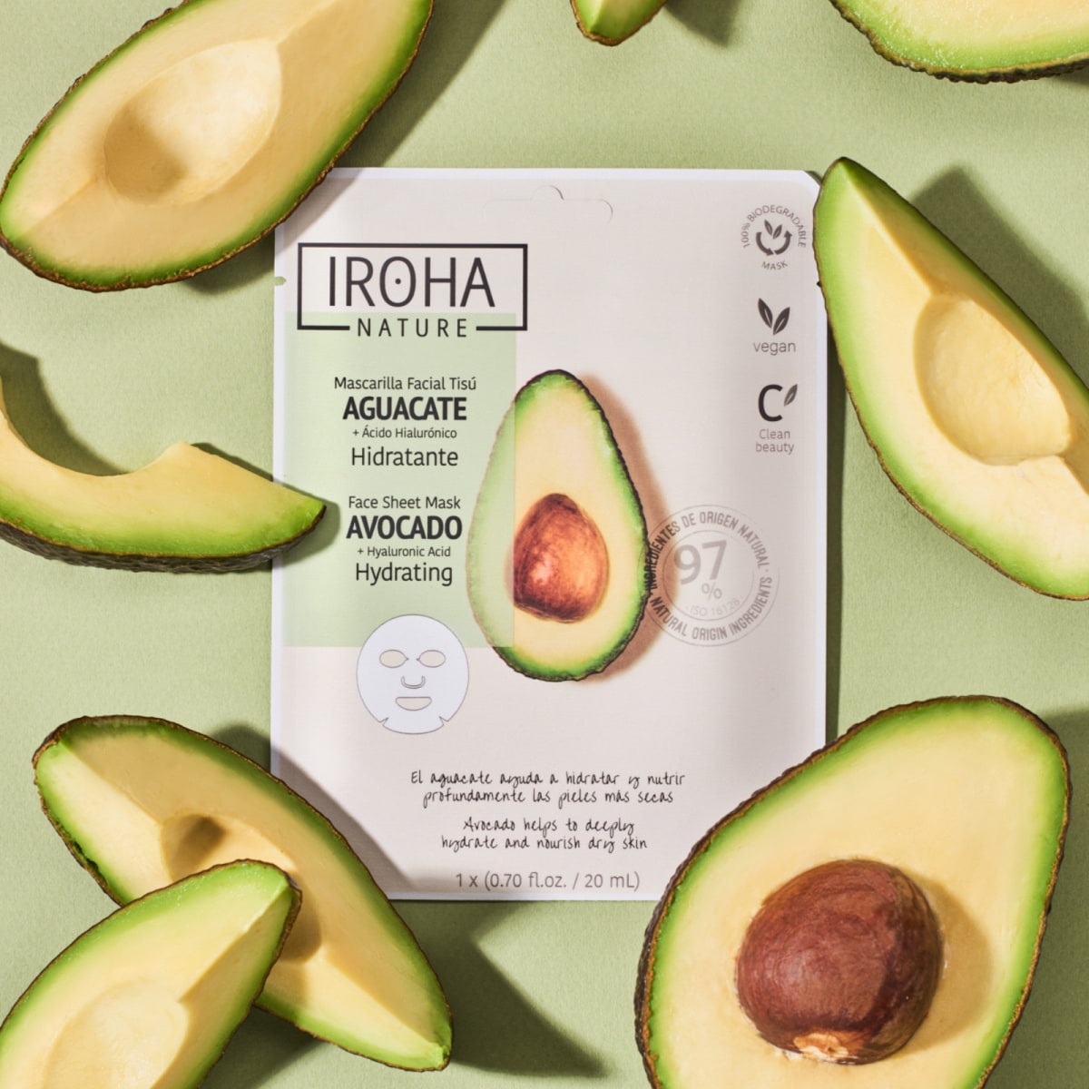 Hydrating Face Sheet Mask Avocado + Hyaluronic Acid