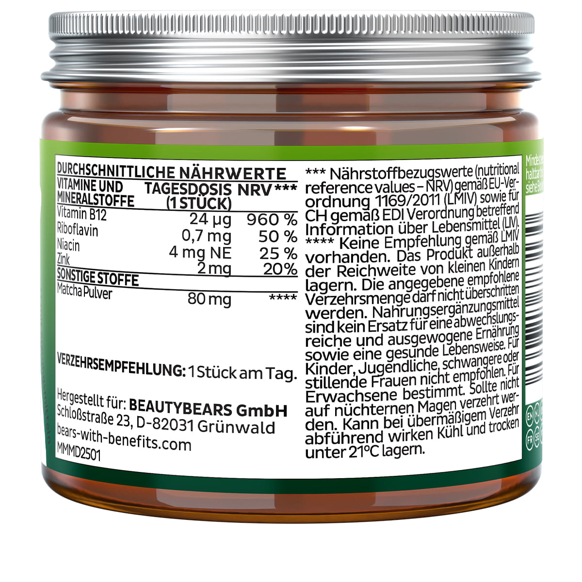 My Metabolic Matcha Vitamin - 30 Bears