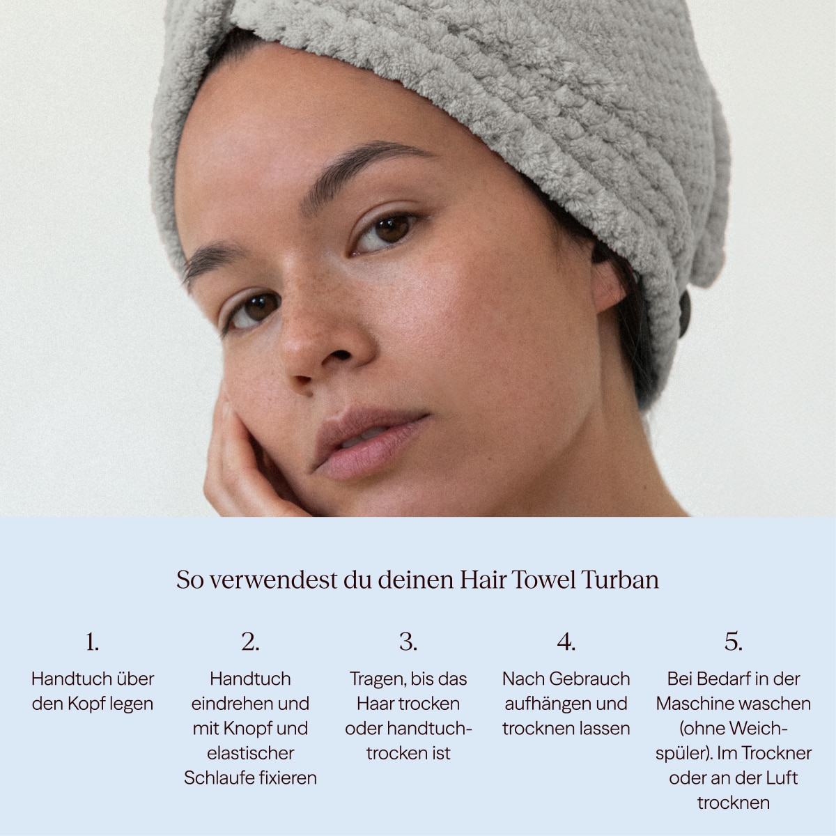 Ultrasaugstarkes Mikrofaser-Haarturbanhandtuch - 2er Set - Dark Grey & Dove Grey