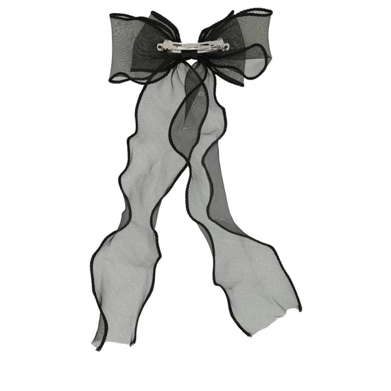 Bow On Hair Clip - Black