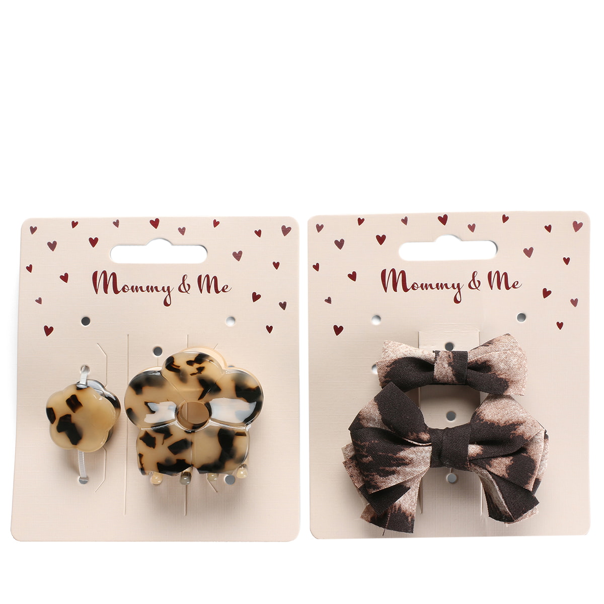 Haarklammer/Pin Set - braun, beige