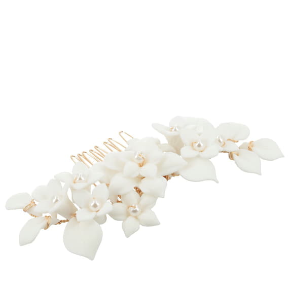 Fiori In Ceramica Su Pettinino Per Capelli