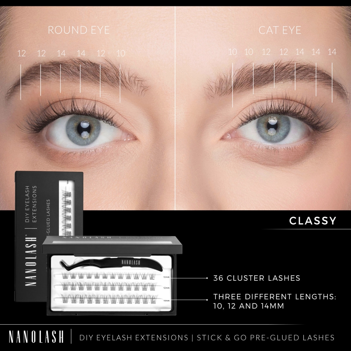 Diy Eyelash Extensions Stick & Go Pre-Glued Lashes Classy