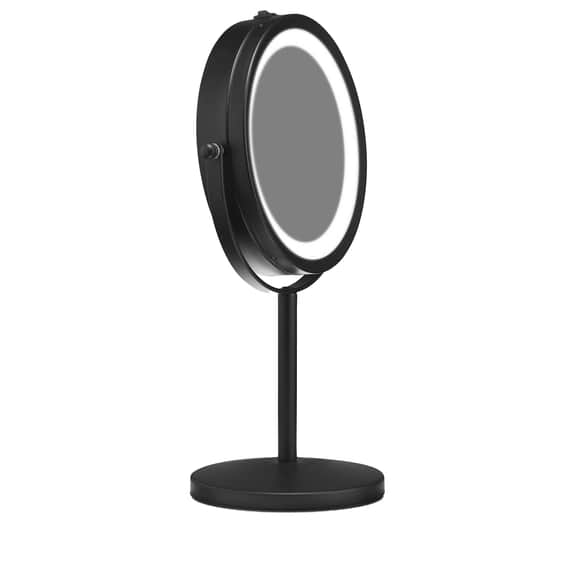 Tischspiegel mit LED-Licht 10x - Schwarz