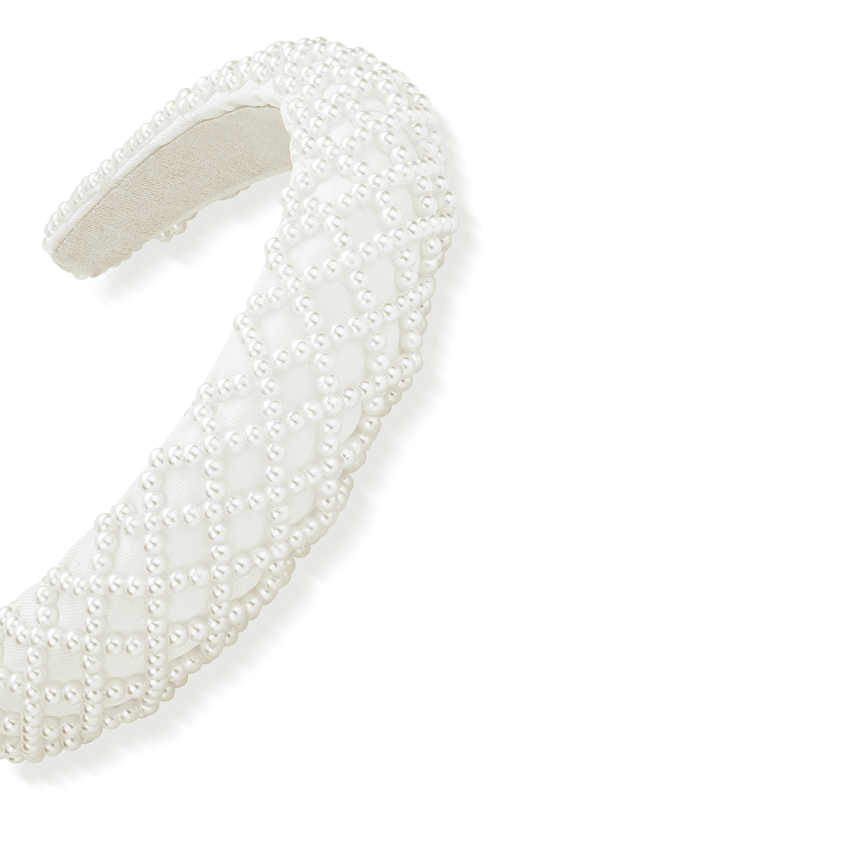 Perlenhaarreif, 3 cm, offwhite