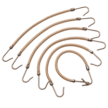 Elastic Hair Ties With Hook, 12 cm, blond, 4 pcs