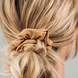 Leather Scrunchie Narrow Camel