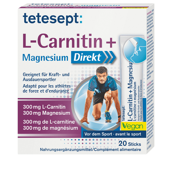 magnesium with l carnitine Tetesept • L-Carnitine + Magnesium – 20 sticks • haar-shop.ch
