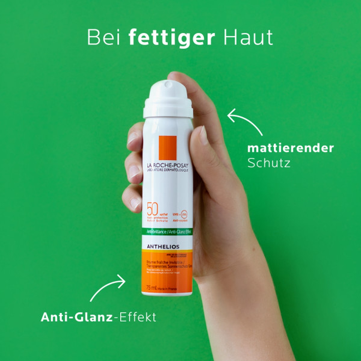 Gesichtsspray SPF50 - Transparente Sonnencreme mit Thermalwasser