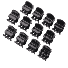 Mini Hair Clips, 1 cm, 12 pcs. - Black