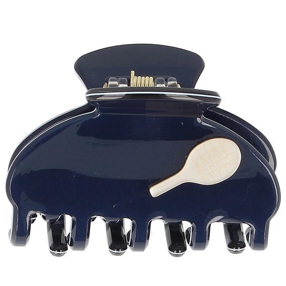 Molletta per capelli in acrilico a doppia dentatura blu