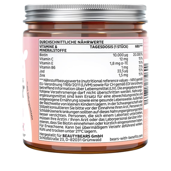 Ah-mazing Hair Vitamins with Biotin, sugar-free - 60 Bears