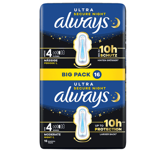 Sanitary Pad Secure Night With Wings Big Pack - 16 pcs.