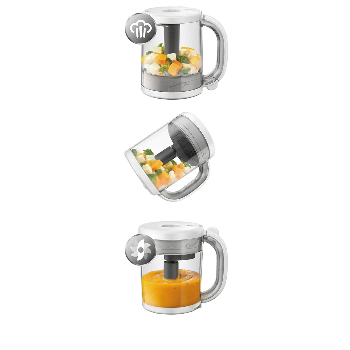 Cuocivapore e frullatore 4 in 1 premium