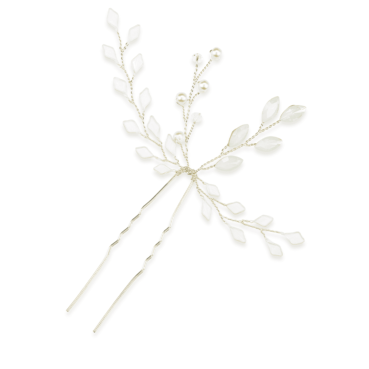 Hairpin with delicate mother-of-pearl stones, gold