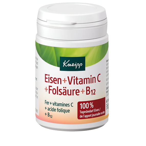 Eisen + Vitamin C + Folsäure + B12 – 60 Lutschtabletten