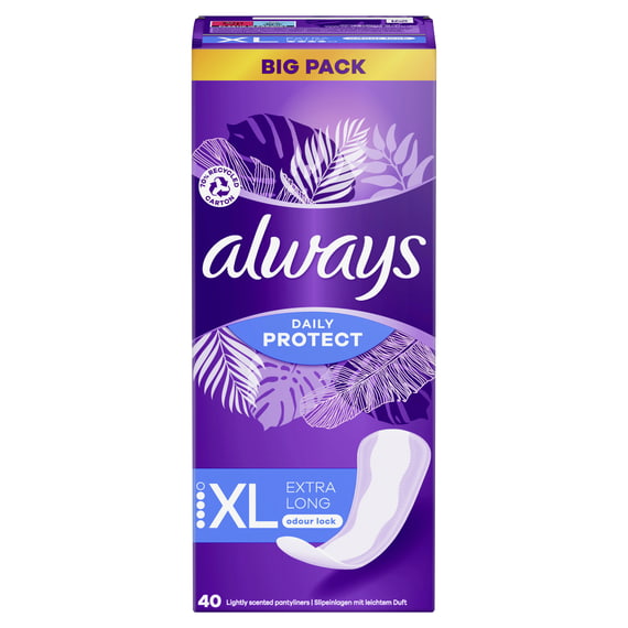 Protège-Slips Extra Long Odour Lock Big Pack - 40 Pcs.