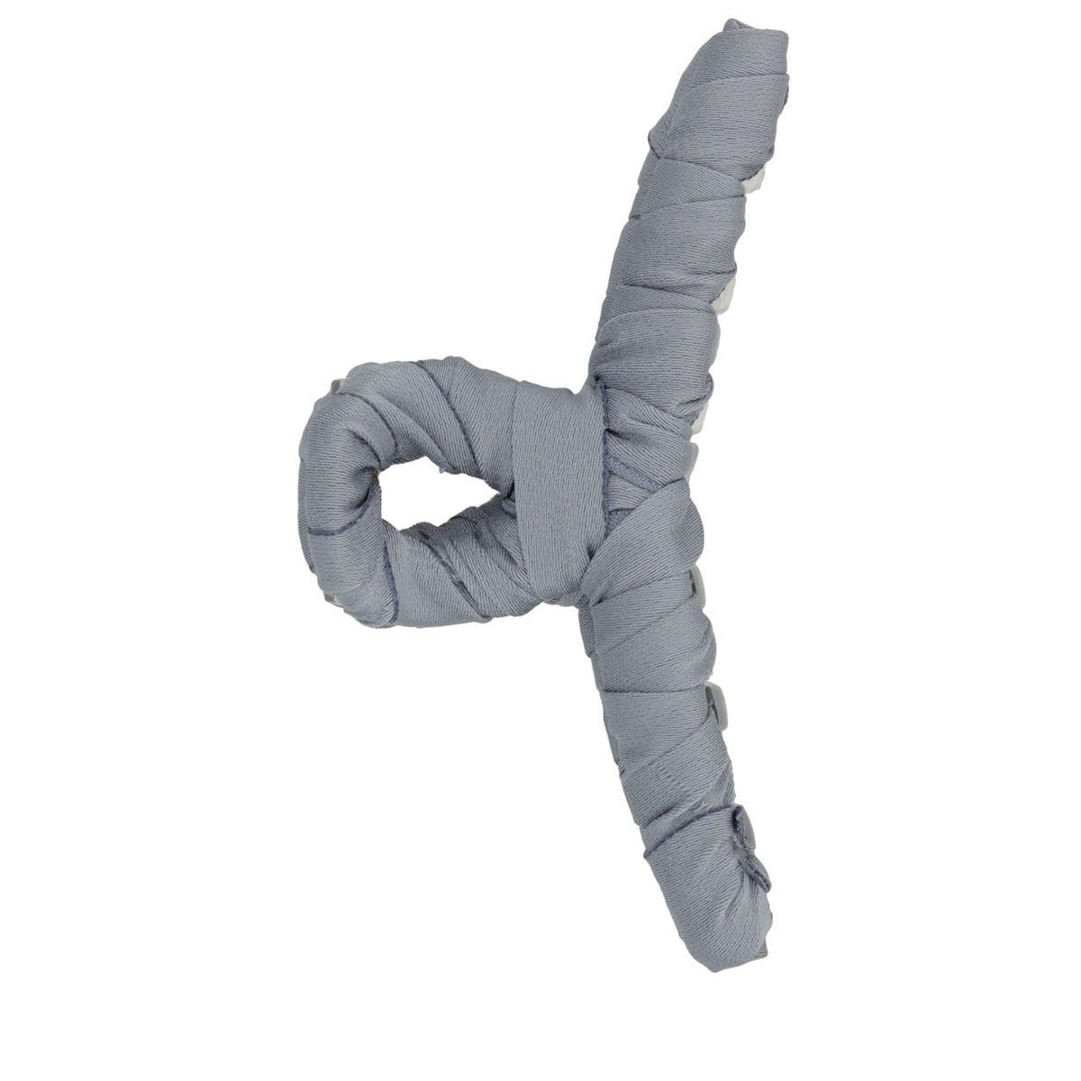 Fabric-Covered Hair Clip - Cream & Blue-Grey
