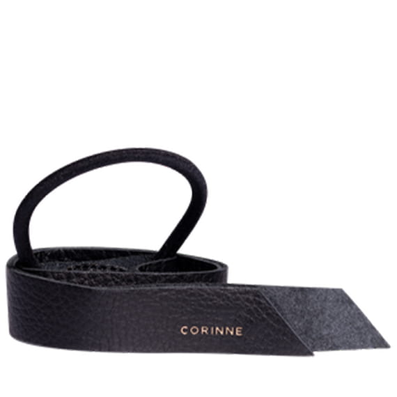 Leather Band Short One Layer Black