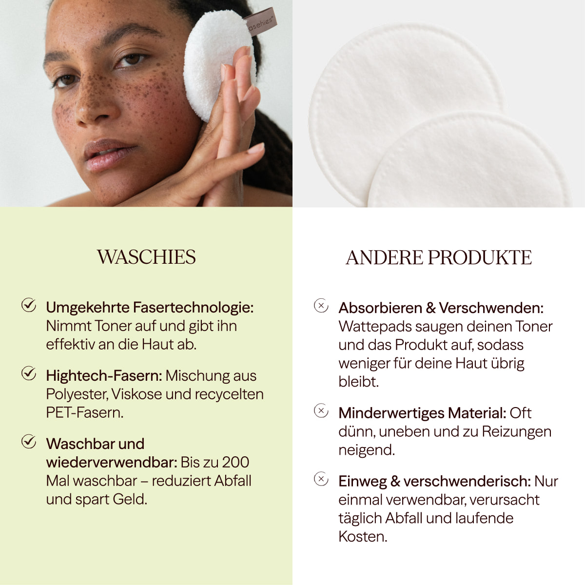 Wiederverwendbare Toner Pads 5er-Set