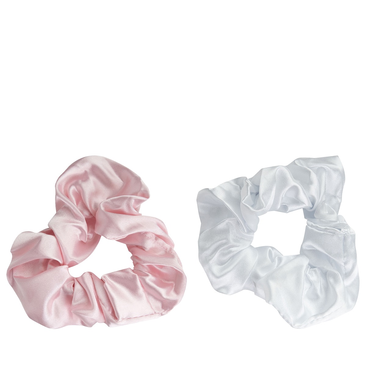 Satin Scrunchies - Pink & White