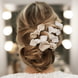 Leather Bow Small On Hair Clip White