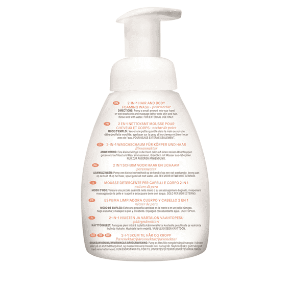 Schiuma detergente 2 in 1 corpo & capelli nettare di pera