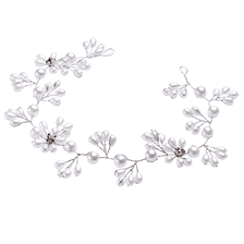 Haarschmuck mit Tropfenperlen ideal zum Bohokleid, auf filigranem Draht