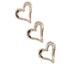 Set Of Heart Hair Clips - Rose Gold, Gold, Silver
