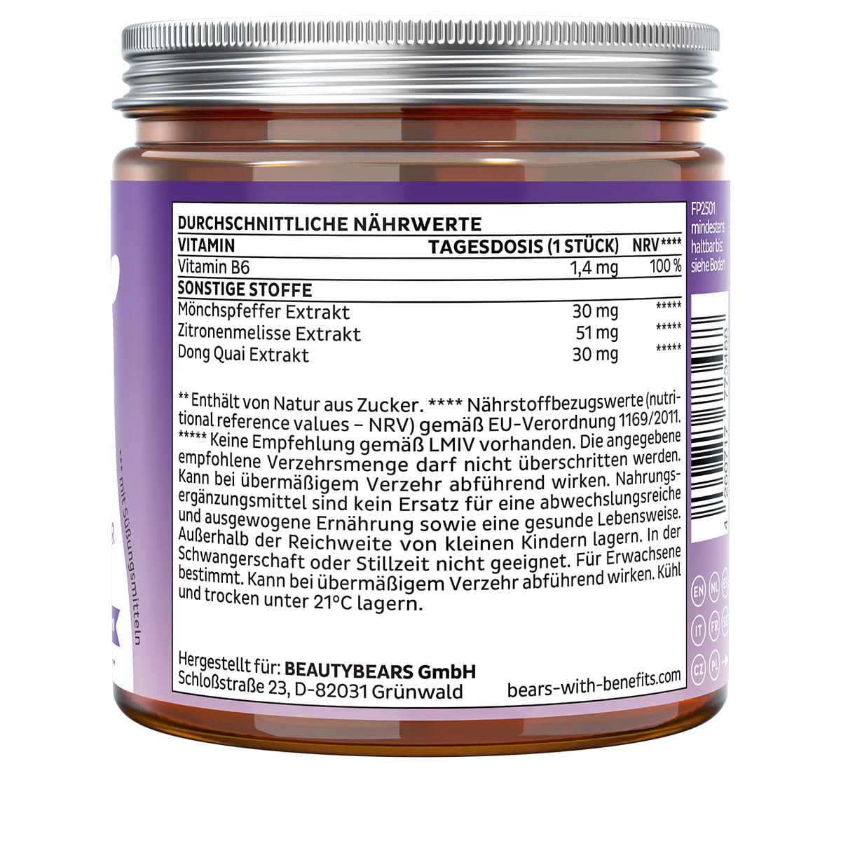 Femtastic PMS Vitamin, Chaste Tree & Vitamin B6 - 60 Bears