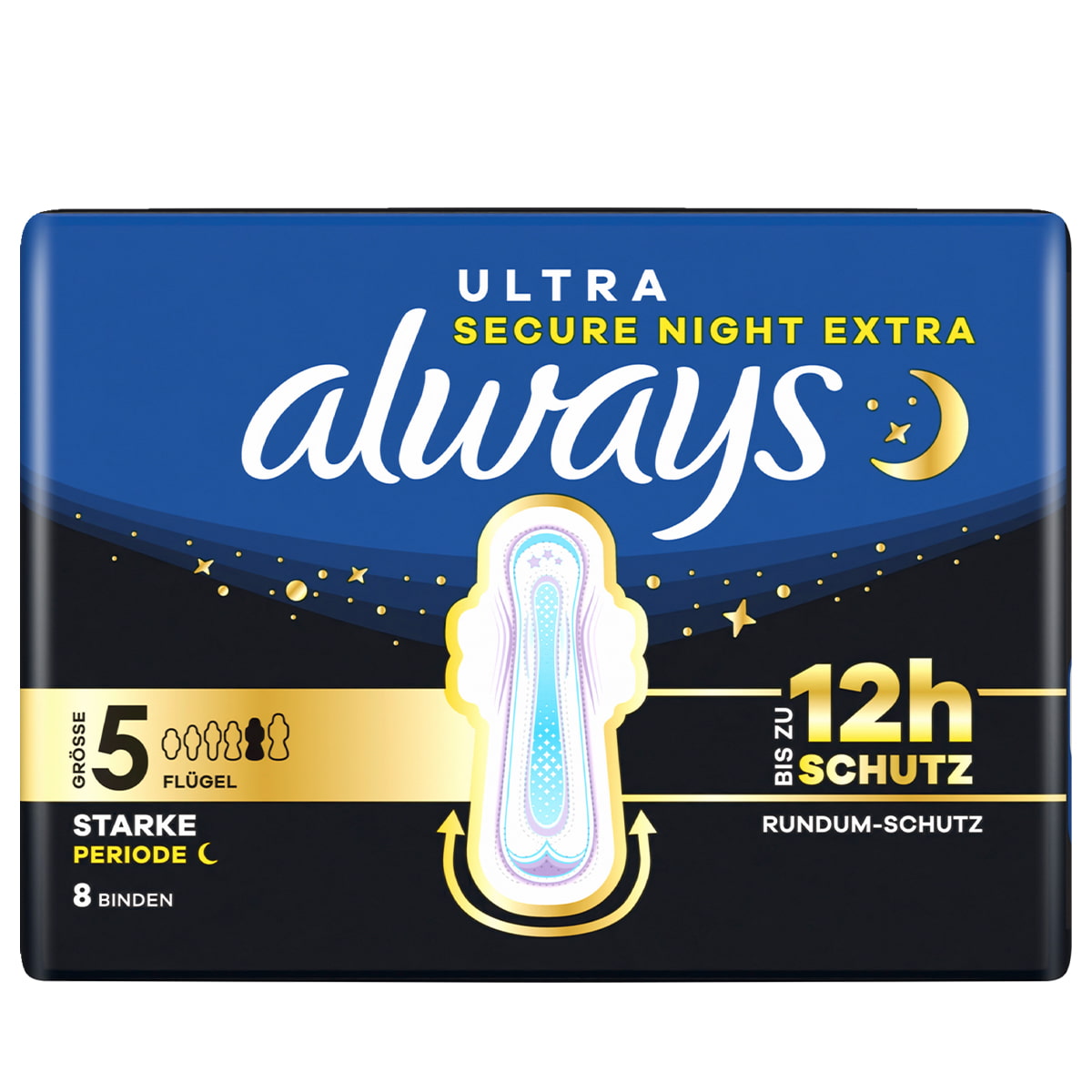 Always Ultra Secure Night Extra Wings, 8 pcs • haar-shop.ch
