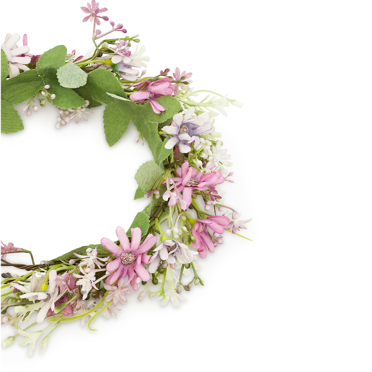 Blumenkranz zum Binden mit lila Blüten
