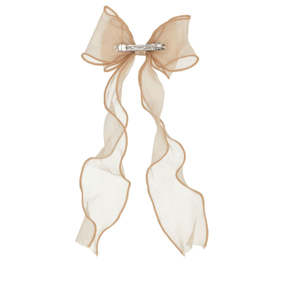 Schleife auf Haarclip - Beige
