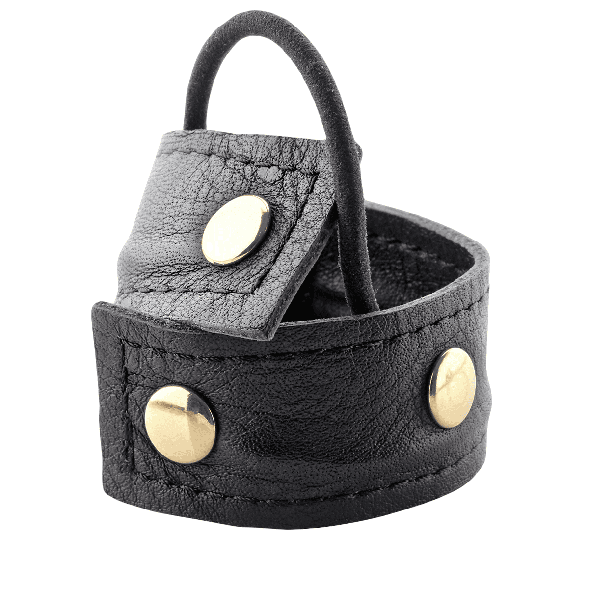 Leather Band Short Bendable Rivets Black / Gold Rivets