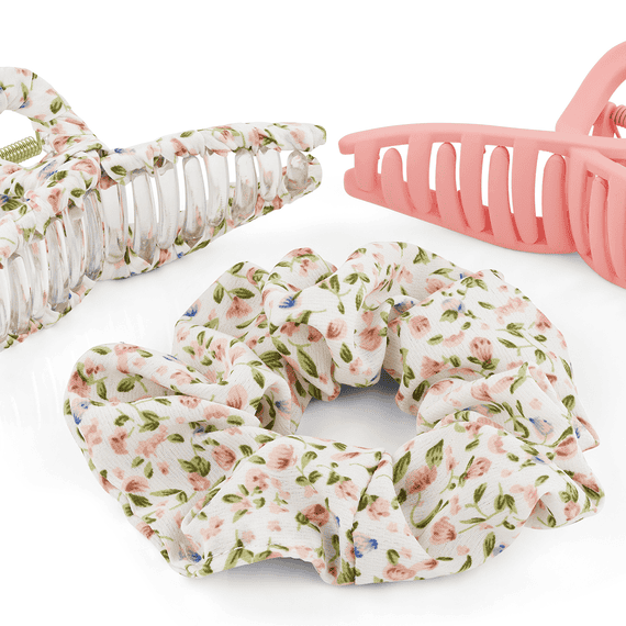 Scrunchie, Klemme mit Stoff und uni