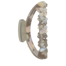 Hair Clip With Rhinestones - Gray