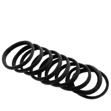 Chouchou élastique, super doux, noir, droit, indéformable, par 9