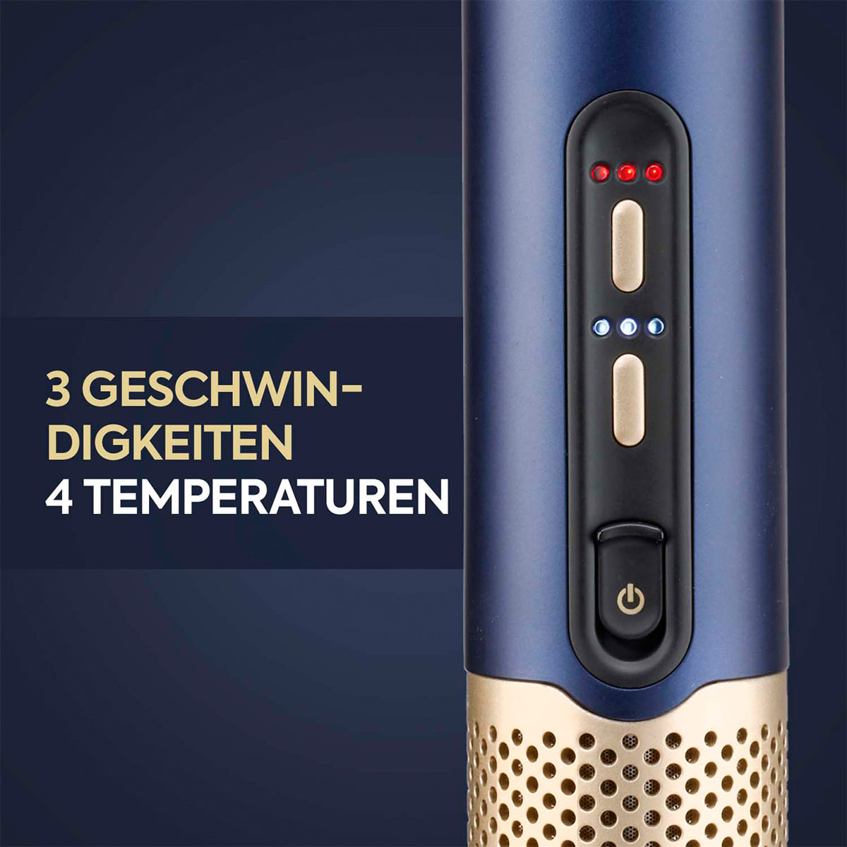Warmluftbürste Air Wand Blau/Gold AS6550CHE