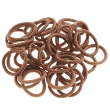 Mini-élastique à cheveux, marron, sans fermeture en métal, par 36