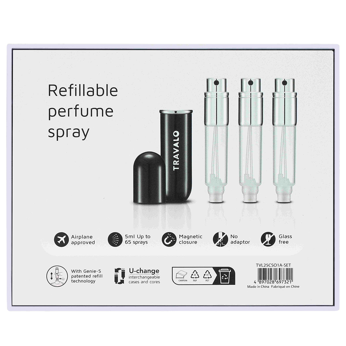  Parfümzerstäuber Classic Magnetic Set Black