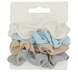 Scrunchie - Off-White, Blau, Hellbraun