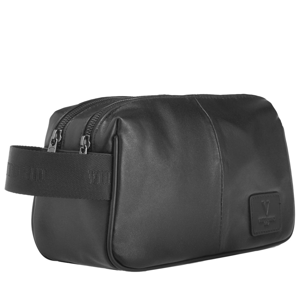 Lamb Leather Toiletry Bag - Black