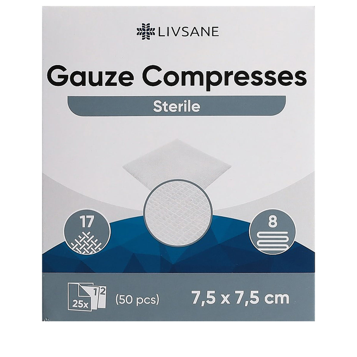 Mullkompresse 7.5 x 7.5 cm steril