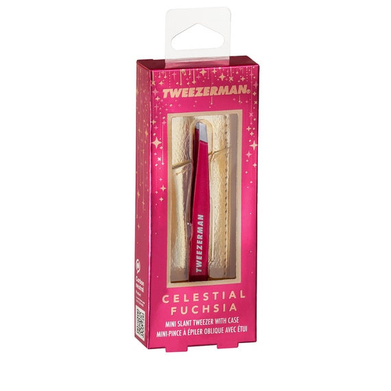 Mini Tweezers Oblique with Case Celestial Fuchsia