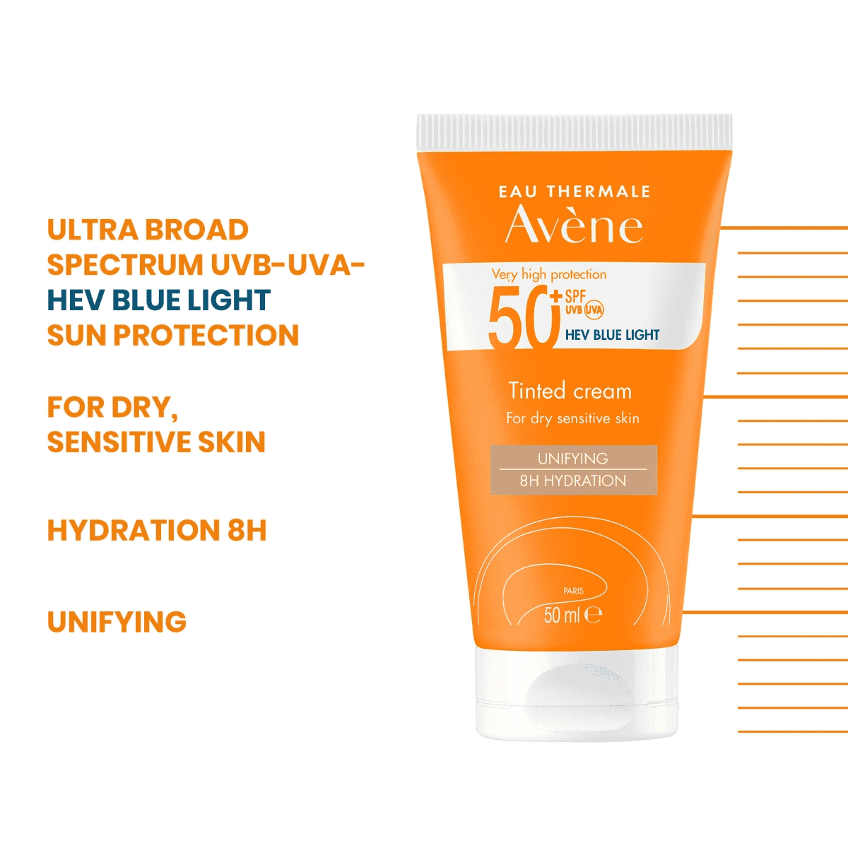 Crème solaire teintée SPF50+