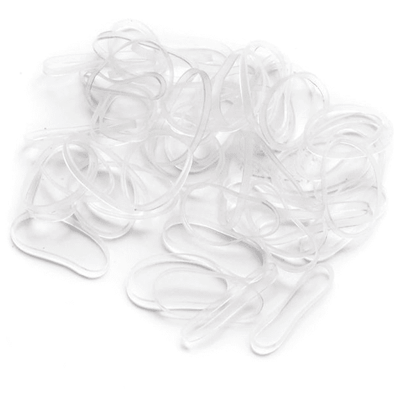 Midi elastici per capelli in silicone trasparente, 60 pezzi