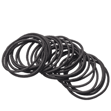 Élastiques À Cheveux, Fin, Ø 40 mm, 24 pcs. - Noir