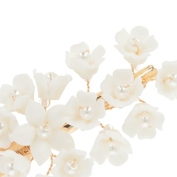 Clip À Cheveux Avec Petites Fleurs Blanches