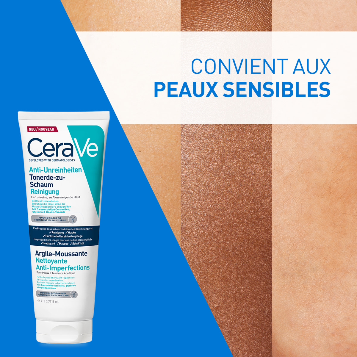 Nettoyant 3-en-1 argile à mousse